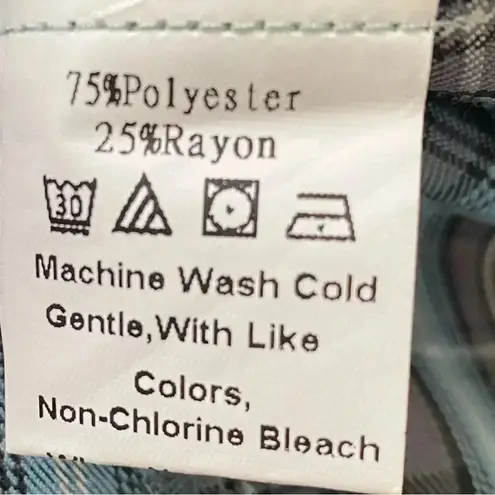 NLW Dress Womens Small Blue Checkered Navy Dress Waist Belt Long Sleeve