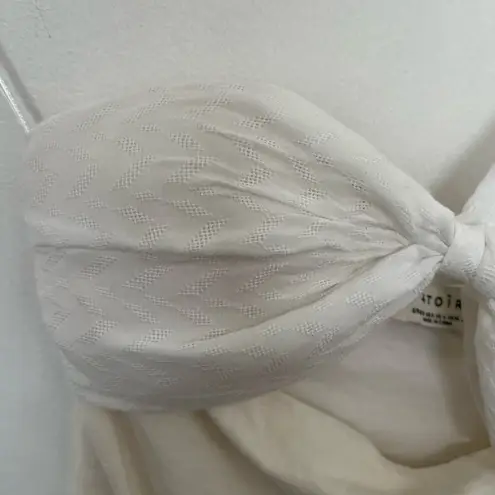 Atoir white cream the fleur one shoulder natural fiber bandeau bodysuit small