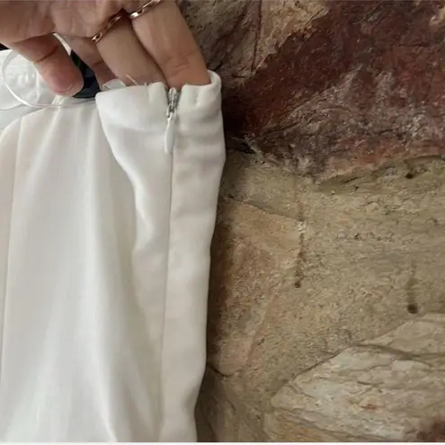 Commense Solid Pleated Strapless Split Dress size Large White