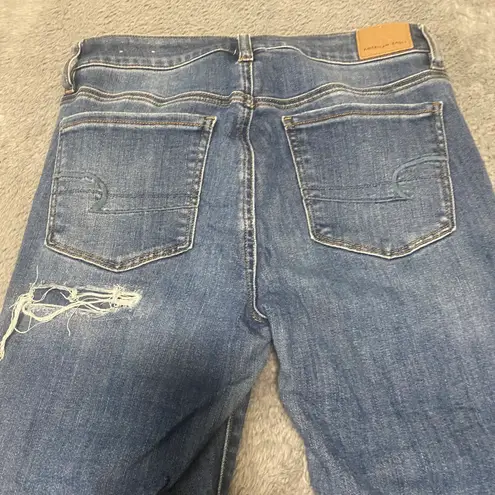 American Eagle Next Level High-Waisted Jegging Crop Size 6 Short Distressed