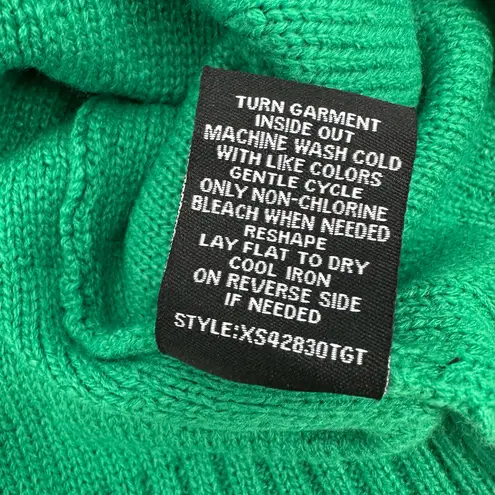 Ugly Christmas Sweater Cardigan 33 Degrees Womens S Green Ornaments Loopy Knit