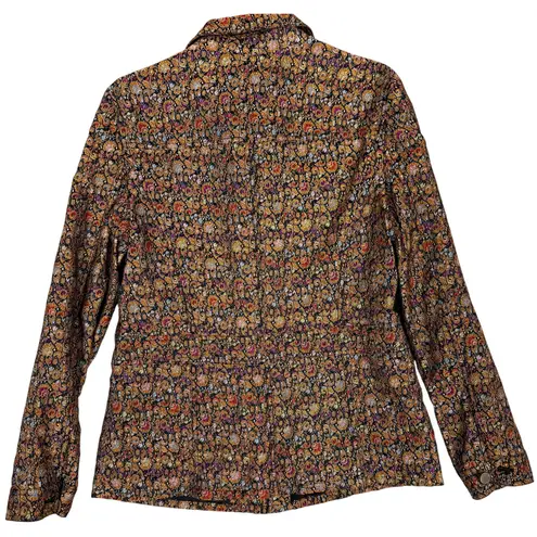 Coldwater Creek Women's Metallic Brocade Floral LS M Button Blazer Jacket - Image 5