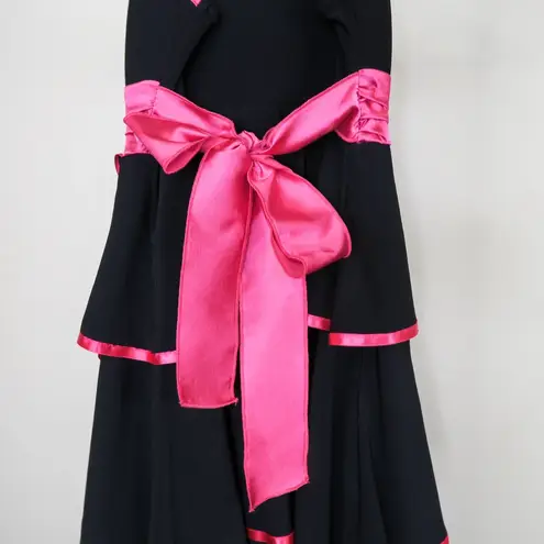 Taboo Vintage 90s Black & Pink Ruffle Dress