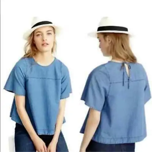 J.Crew denim swing top in Spanish indigo size XXS Blue