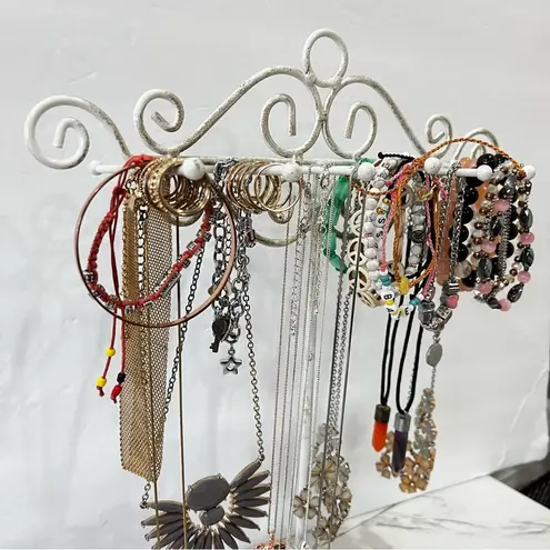 None Lot Bundle DIY Jewelry 55 PCS. Bracelets Neckless Rings Earrings