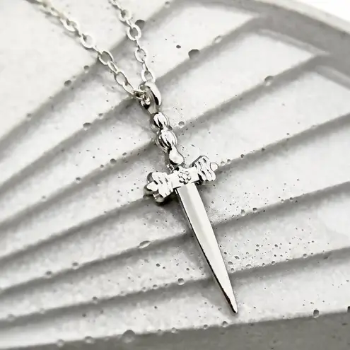 Silver Dagger Sword Necklace