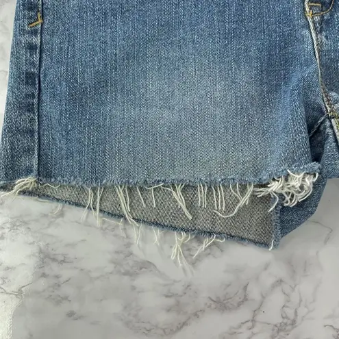 Stamp 10 Blue Metal Detail Custom Cutoff Shorts 4