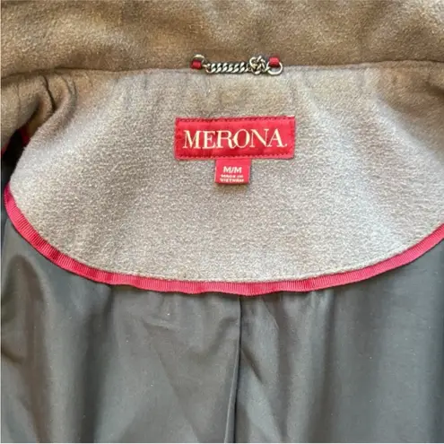 Merona  Gray Hooded Coat with High Snap Collar – Size M