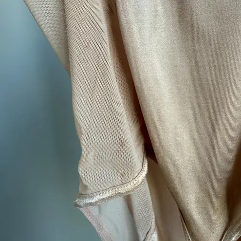 Cream colored sz S spaghetti strap sheer lingerie bodysuit