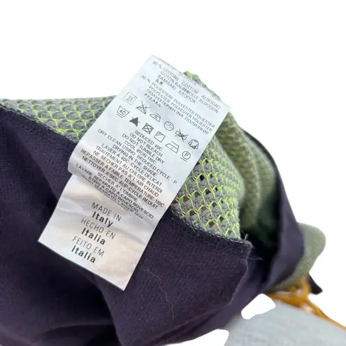 See By Chloe Knit Top Short Sleeve Contract Back Purple Lime Green Size US 4