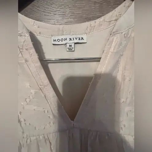 Moon River Long Dress Large Maxi Ivory bohemia long sleeve boho cottage core