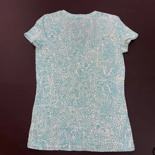 Lilly Pulitzer  Tropical Cotton Preppy Designer Printed Cat Cocktail Tee Small