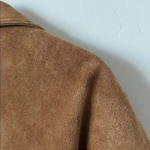 Vintage 100% Suede Leather Tan Bomber Jacket Size: L Size L
