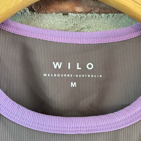 Wilo Tan Ribbed Longline Active Sports Bra, M Size M