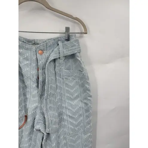 Happy X Nature Ultra High Boyfriend Jean Women 27 Blue Textured Preppy Retro Y2K