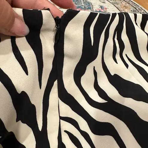 TULEH Zebra Black White Print Women's Mini Pencil Skirt 6