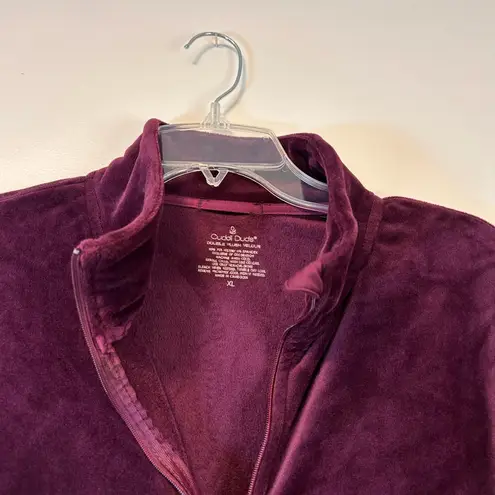 Cuddl Duds Women's Rich Purple Teddy Jacket Double Plush Velour Size XL