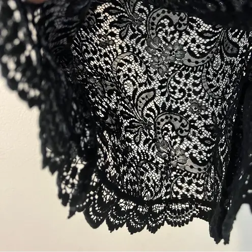 You Are Not Alone Black Lace Long Sleeve Top Size S
