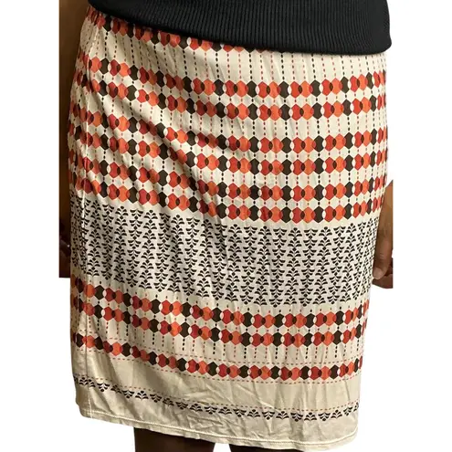 Studio M Print Mini Skirt Lined Stretch Geometric Vintage Style Retro Look Med Multiple