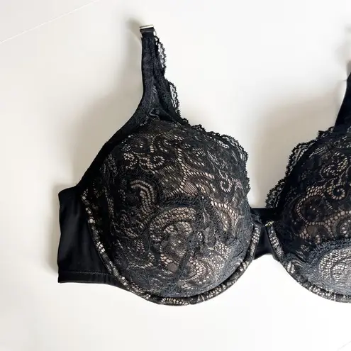 Thirdlove [] Black 24/7 Lace Contour Plunge Underwire Push-Up Bra Size 44C