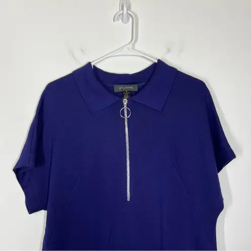 St. John Wool Blend Knit Short Sleeve Sweater Size Medium