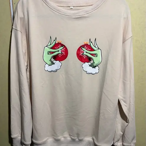 Adult Festive Grinch Sweatshirt with Ornaments Design NWOT 🎄🎅🧑🎄 Green Size L