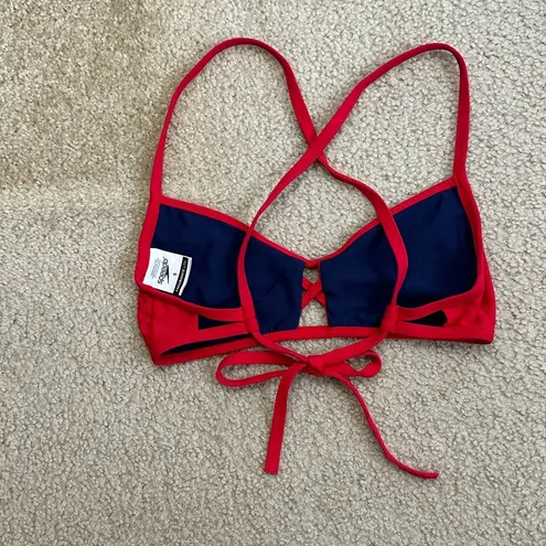 Speedo NWOT  Solid Peek-A-Boo Bikini Tie Back Top - Red - S