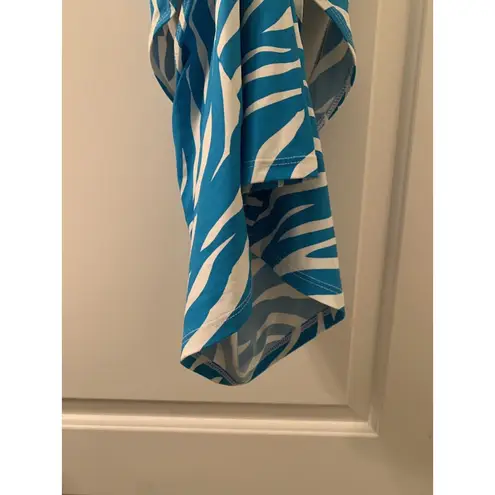 Athena Women's Swim Tankini Top Padded 1 Piece Unknown Size Turquoise & White