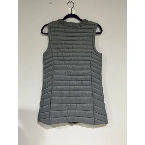 Woman’s Design By Korea Gray Large Puffer Down Vest Zip Front