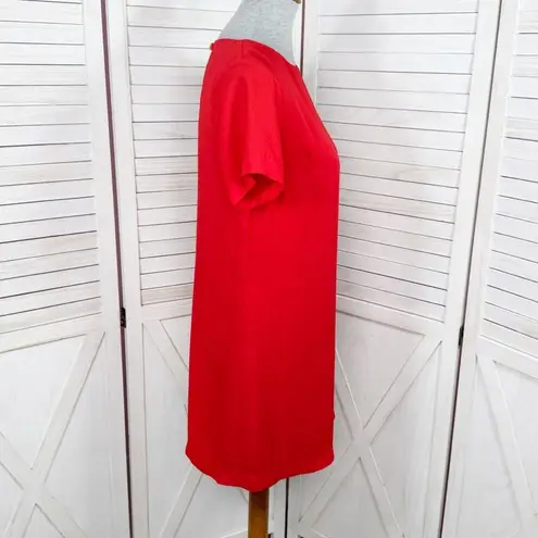 Lucy Love Short Sleeve Tunic Mini Shift Shirt Dress Red XS XSmall