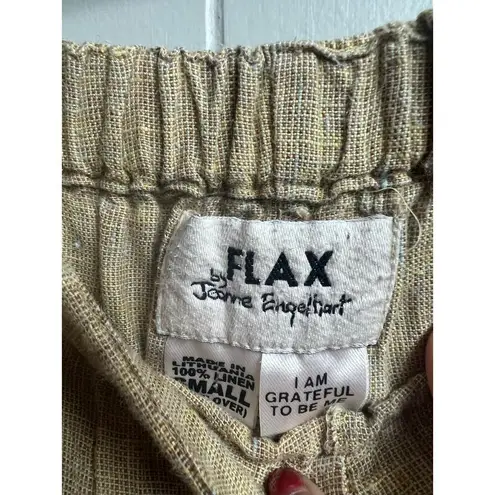Flax by Jeanne Engelhart Linen Pants Small Toffee Brown Long Tapered Lagenlook