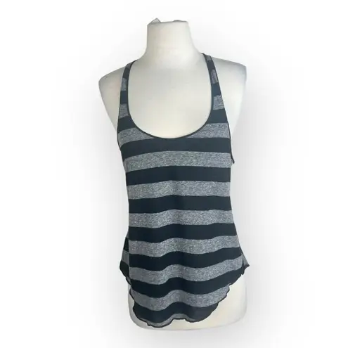 Full Tilt  Racerback Tank - Striped Gray and White, Vintage Size Medium