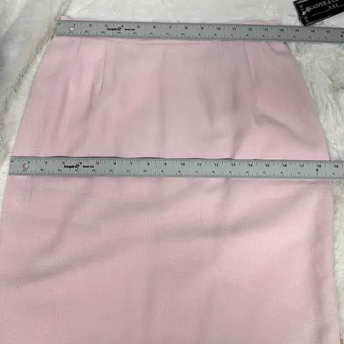 Kasper & Company pastel pink skirt petite zipper back button Classy work wear
