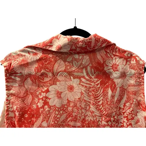 Vintage 1970's Donna Kenny Sleeveless Floral Tank Tunic Size XL Lightweight Red