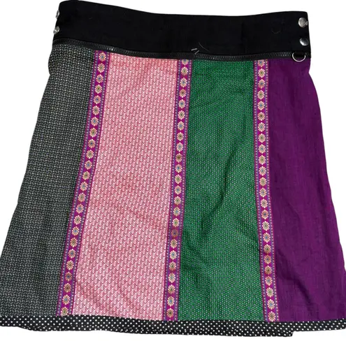 ZAND Amsterdam NWT Convertible Wrap Skirt Bohemian Patchwork Floral One Size Red Size undefined