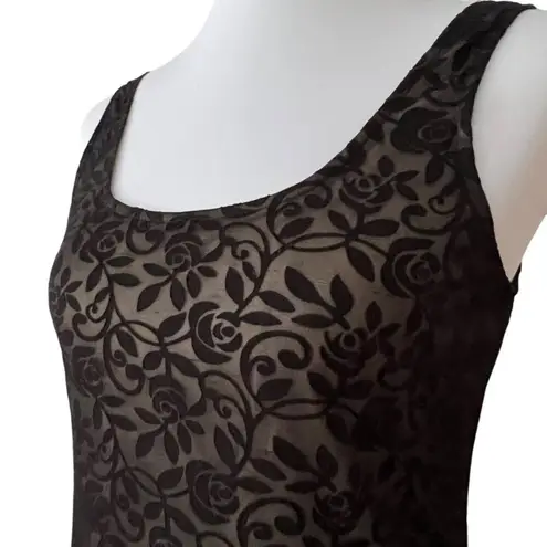 Vintage 90s Maxi Small Dress Sheer Express Tricot Y2K Long Dress Grunge Whimsi Black