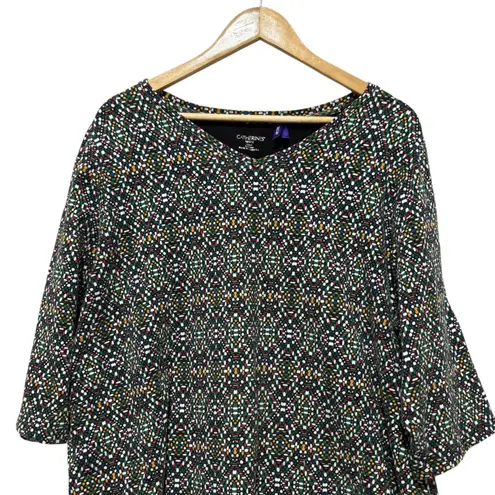 Catherines Tunic Top 2XWP Abstract Dot Multicolor Print Casual Comfort Artsy