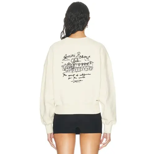 Amiri Spirit Crewneck Sweatshirt in Alabaster Small Womens Pullover Black