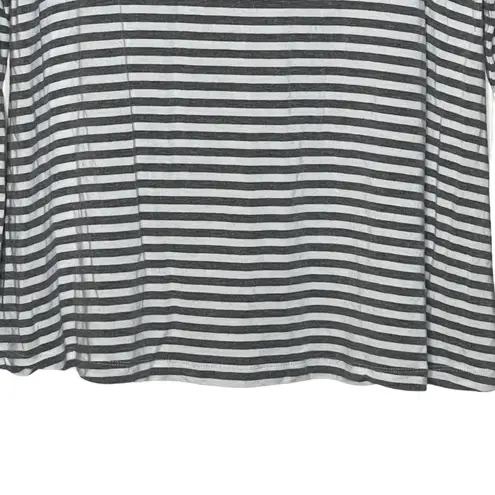 Matilda Jane T-Shirt Size Small Gray White Striped Stretch Blend Womens LS