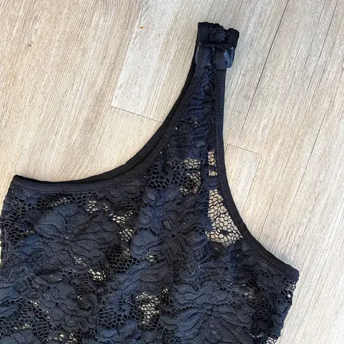 Privy Womens Black Lace Bodysuit - S