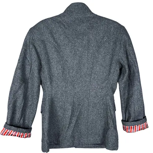 Vintage Armani Jeans Military Jacket Women’s Medium Gray Wool Blend Slim Fit