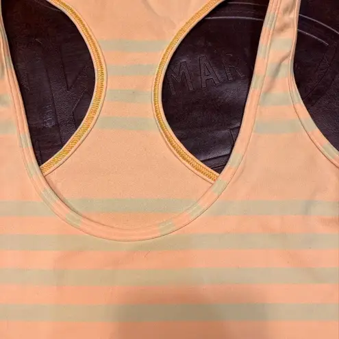 Lululemon Cool Racerback Tank Ocean Stripe Mellow Lemon Yellow Womens 10 Active
