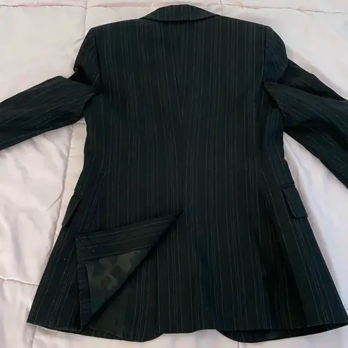 United Colors Of Benetton Made in Italy of Benetton black striped wool blend jacket blazer size 42 or US 6