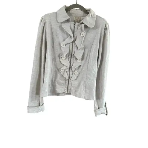 Women's Unbranded Light Gray Ruffle Blazer M Size XL
