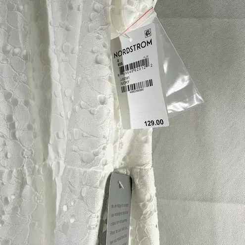 Julia Jordan Tiered Eyelet Maxi Dress Size US 8 Ivory