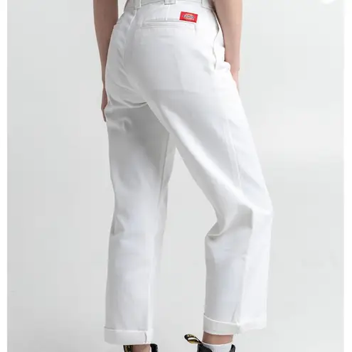 Dickies  White Worker Crop Roll Hem Pants Size 9/29