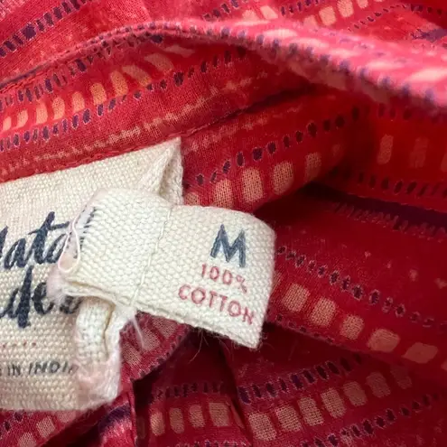 Mata Traders Button Front Sleeveless Women's Shirt Dress Size Medium Lightweight Pink