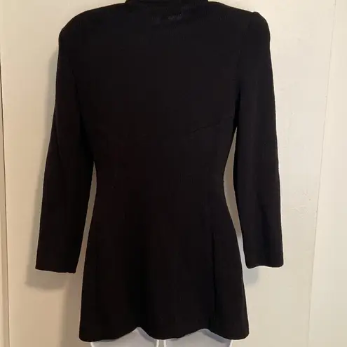St. John Evening Black Double Breasted Knit Sweater