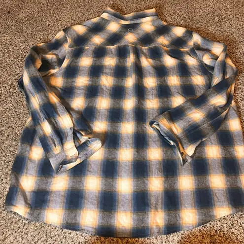 Magellan outdoors Womens 3XL Plaid Flannel Shirt Long Sleeve Button Up