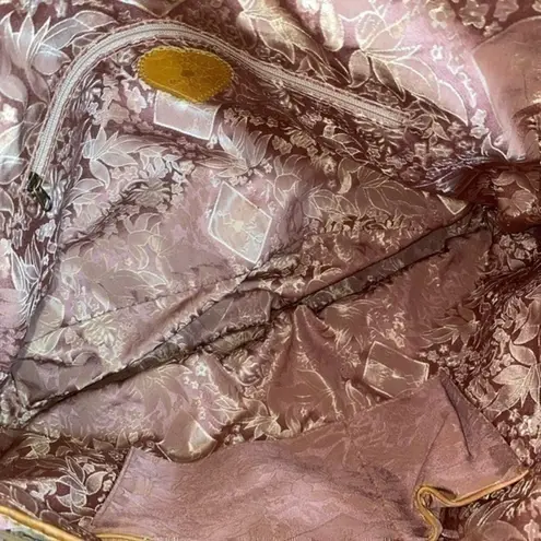 IPA Nima Muiltcolor Fabric and Tan Leather Pockets Messenger Baby Overnight Bag Pink